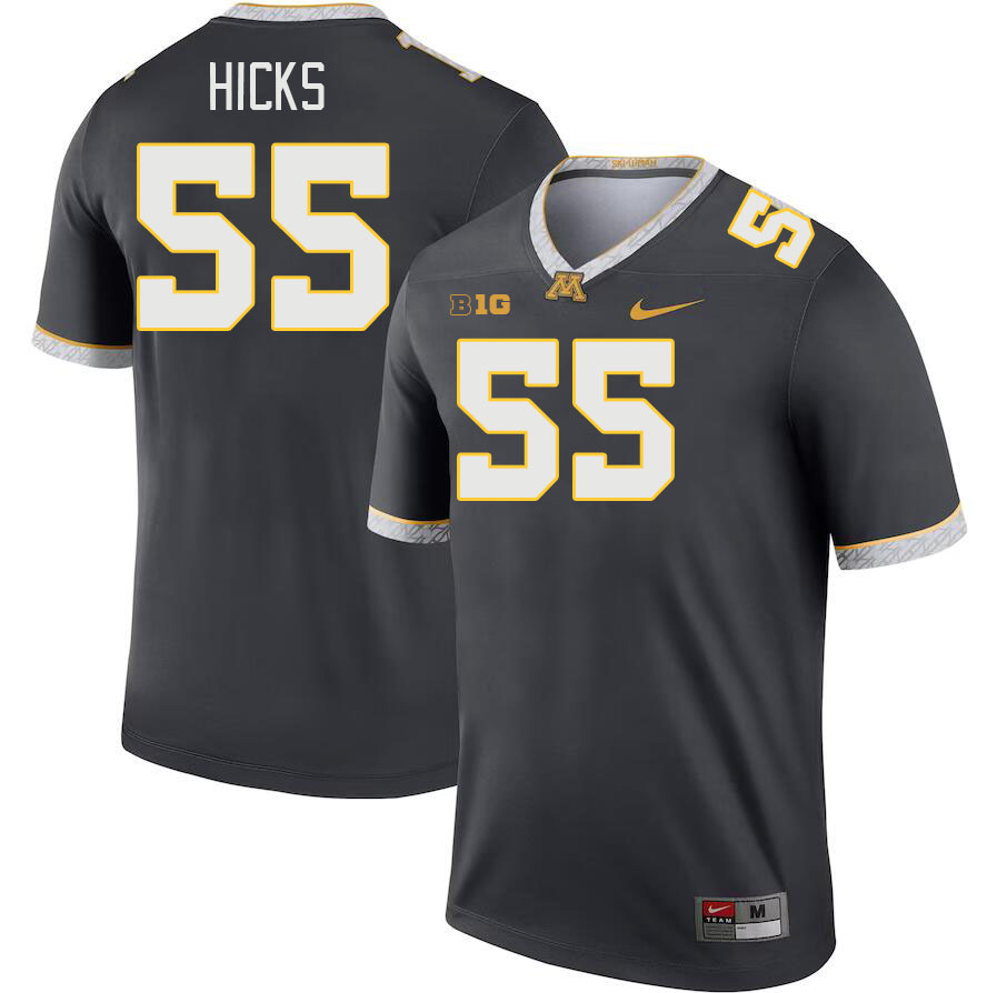 Men #55 Jaylin Hicks Minnesota Golden Gophers College Football Jerseys Stitched-Charcoal